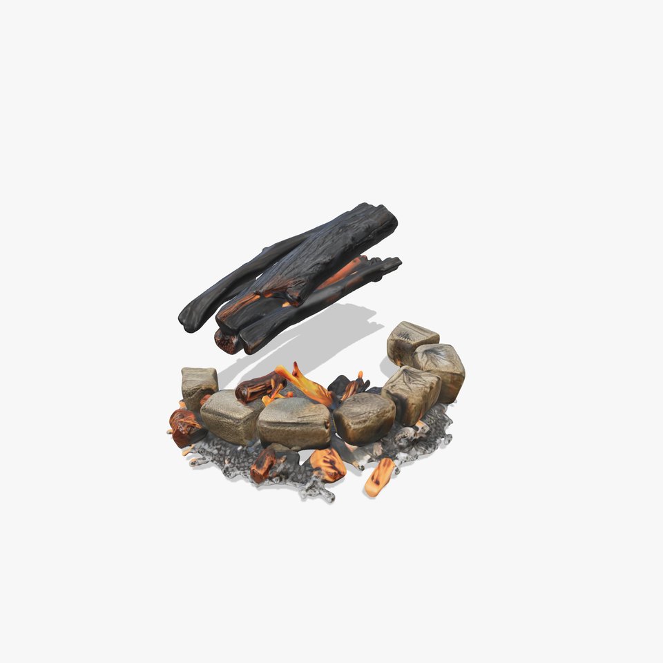 Campfire Stones and Charcoal D Model Pack